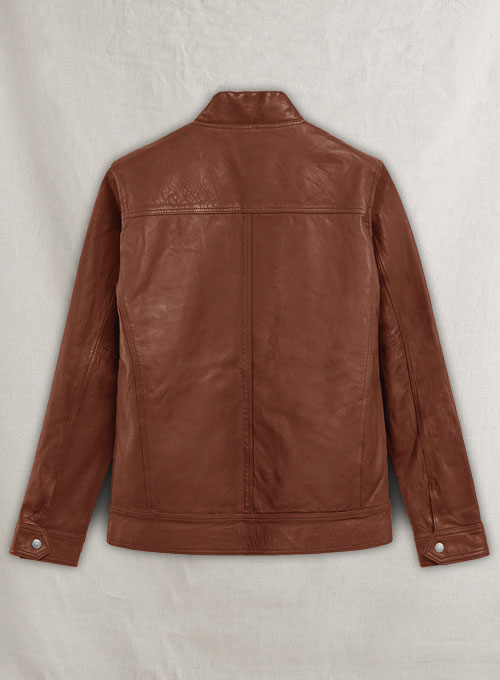 Thunder Storm Tan Biker Leather Jacket - Click Image to Close