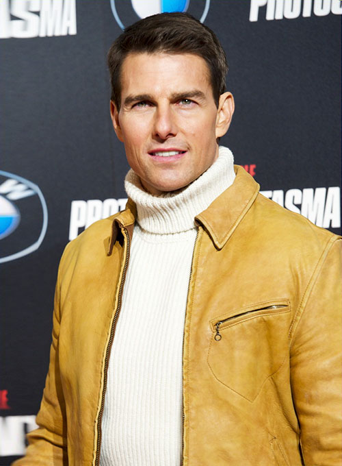 Tom Cruise Black Distressed Motorcycle Jacket - Famous Jackets