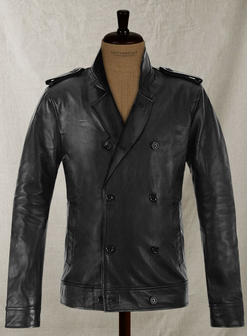 Short Trench Leather Jacket