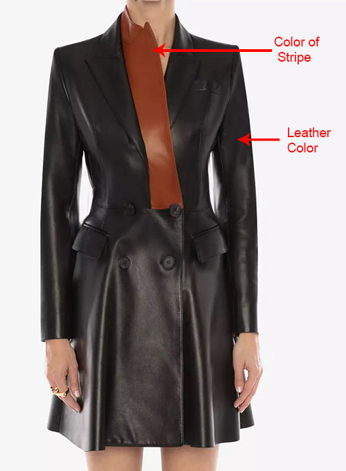 (image for) Turk Lapel Leather Trench Coat - Click Image to Close