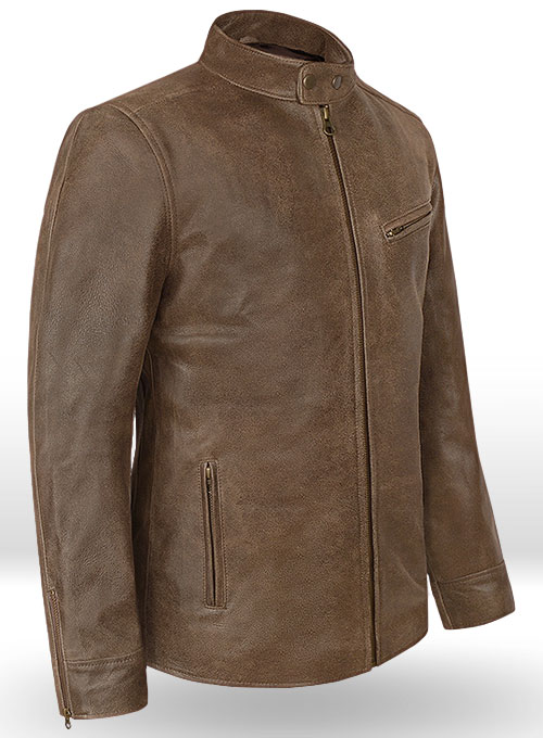 (image for) Vintage Gravel Brown Leather Cycle Jacket #3 - Click Image to Close