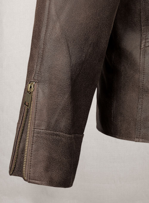 (image for) Vintage Gravel Brown Leather Cycle Jacket #3 - Click Image to Close