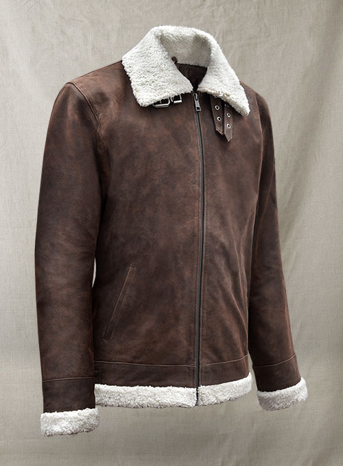 (image for) Vintage Brown Aviator Leather Jacket - Click Image to Close