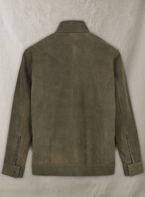 Vintage Italian Olive Taylor Lautner Leather Jacket - Click Image to Close