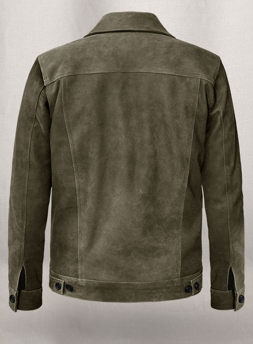 (image for) Vintage Italian Olive Ryan Reynolds Leather Jacket #3 - Click Image to Close