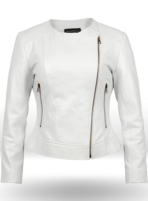 White Leather Jacket # 237