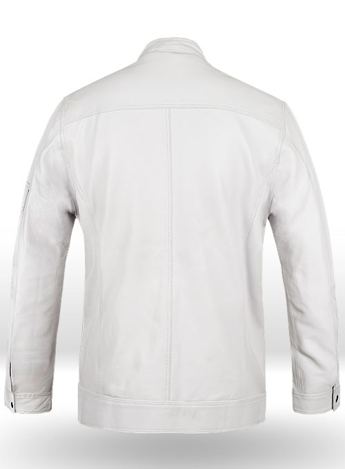 White Leather Jacket # 658