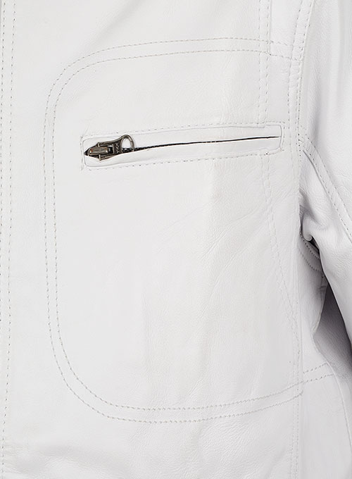 White Leather Jacket # 658