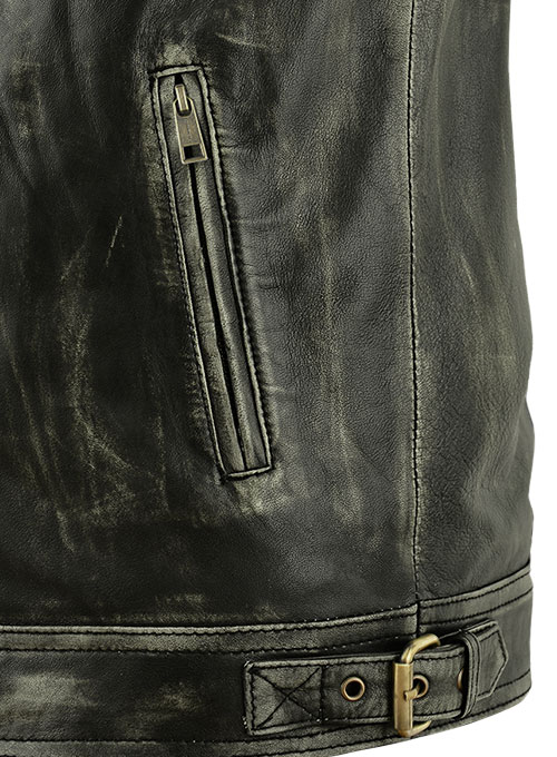 (image for) William Charcoal Leather Jacket - Click Image to Close