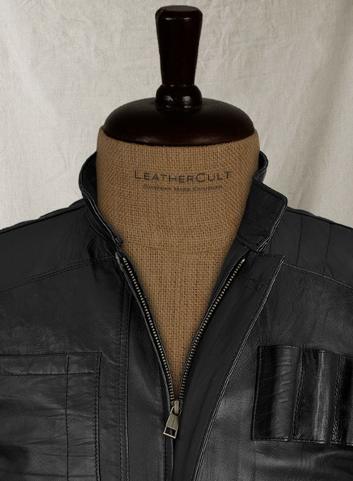 (image for) Wrinkled Black Harrison Ford Star Wars Leather Jacket