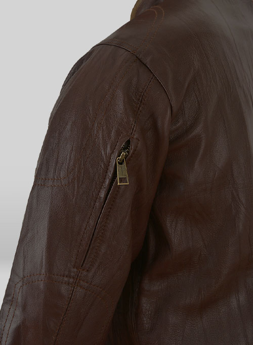 (image for) Wrinkled Brown Gerard Butler Leather Jacket #1