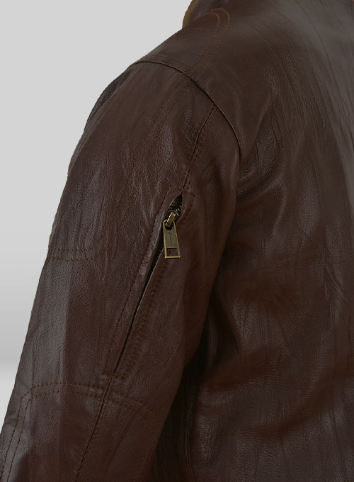 (image for) Wrinkled Brown Gerard Butler Leather Jacket #1 - Click Image to Close