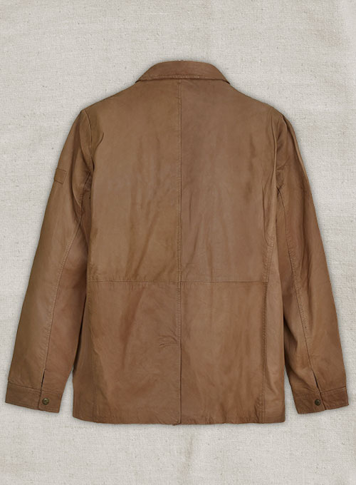 (image for) Washed Brown Leather Jacket #92 - XL Regular - Click Image to Close