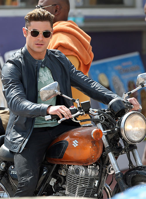 (image for) Zac Efron Baywatch Leather Jacket - Click Image to Close