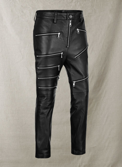 (image for) Leather Zipper Jeans - Style # 9 - Click Image to Close