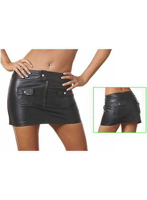 (image for) Flap Pocket Leather Skirt - # 122