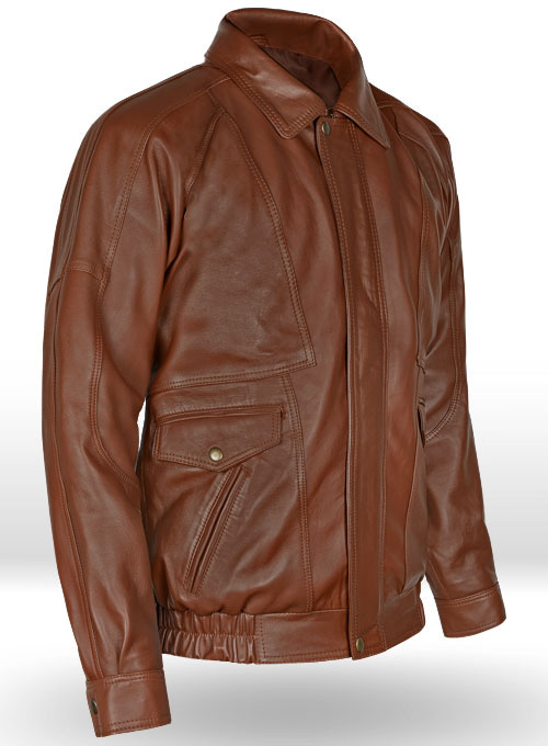 (image for) Aviator Bomber Leather Jacket - Click Image to Close