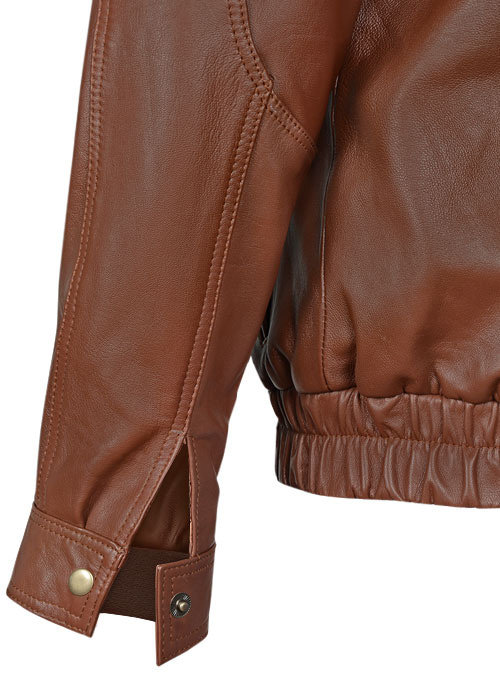 (image for) Aviator Bomber Leather Jacket - Click Image to Close