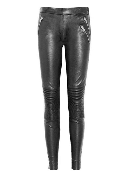 (image for) Azar Leather Biker Jeans - Click Image to Close
