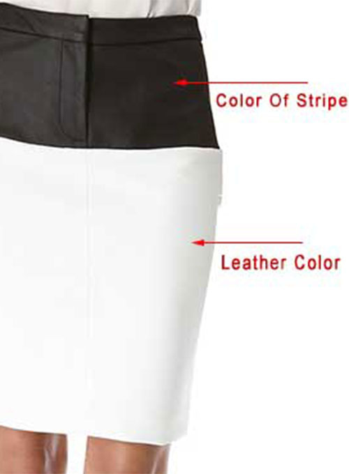 Bandage Stripe Leather Skirt - # 195