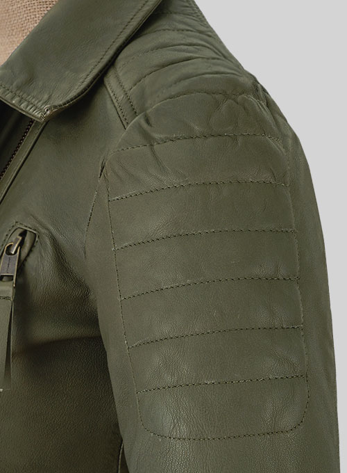 (image for) Basicallo Green Washed Leather Jacket #255 - Click Image to Close