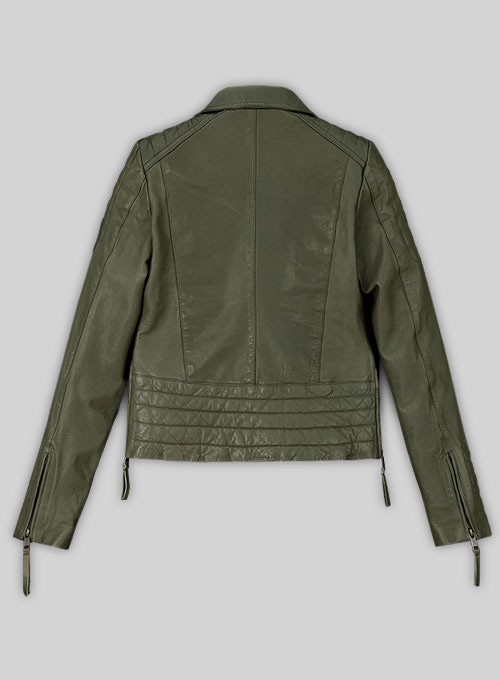 (image for) Basicallo Green Washed Leather Jacket #255 - Click Image to Close