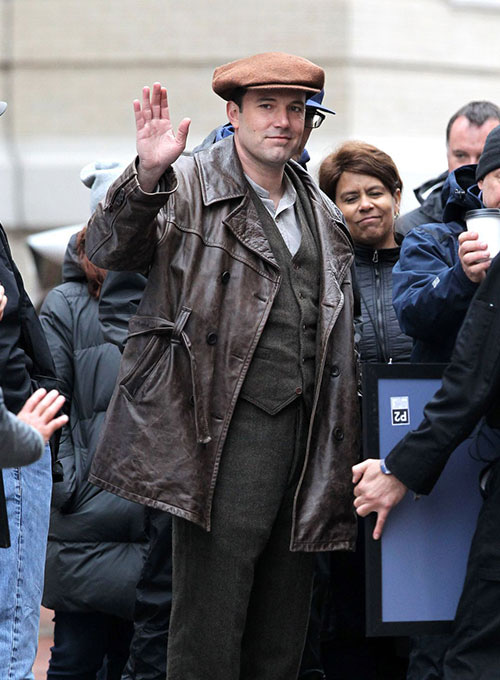 (image for) Ben Affleck Live By Night Leather Trench Coat - Click Image to Close