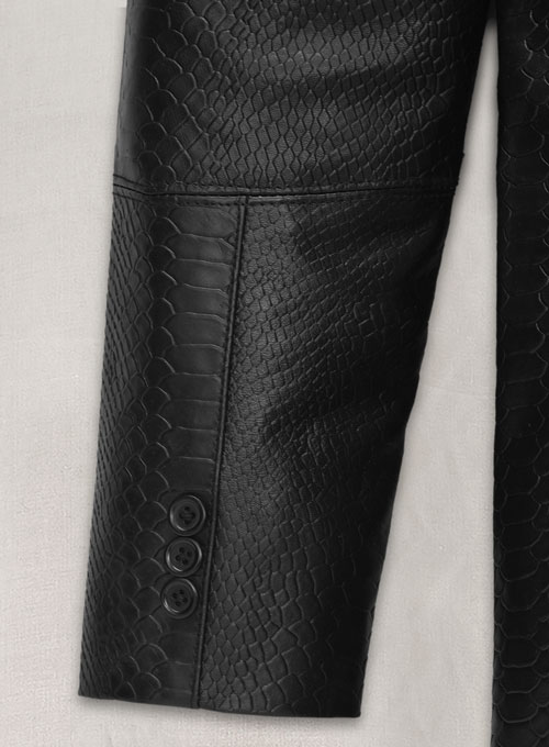 (image for) Black Python Catwalk Leather Blazer # 2