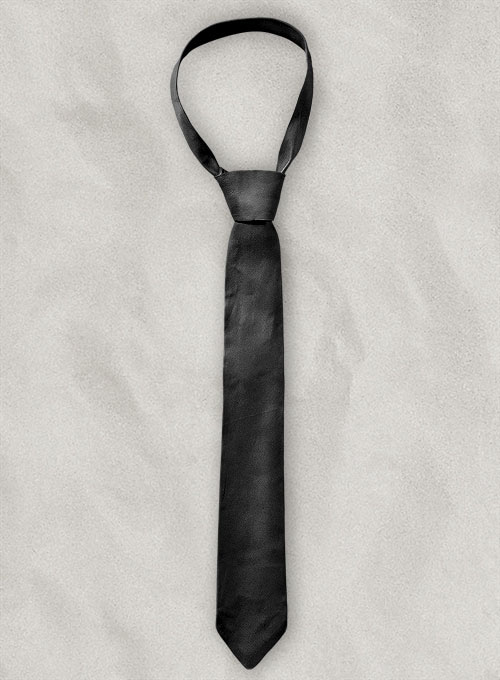 (image for) Black Leather Tie - Click Image to Close