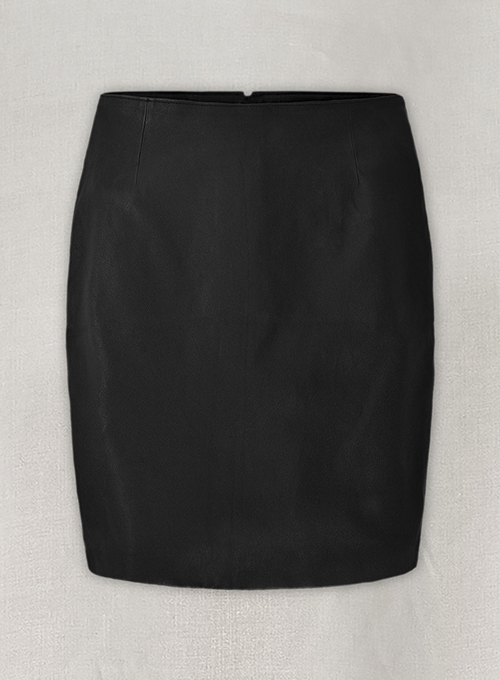 (image for) Black Stretch Amanda Holden Leather Skirt - Click Image to Close