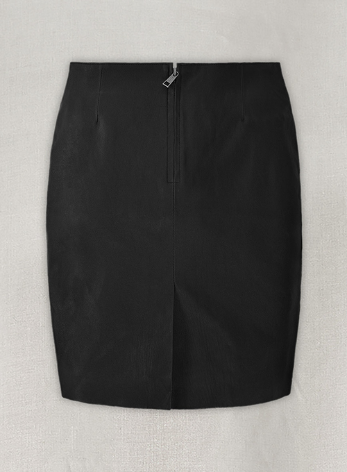 (image for) Black Stretch Amanda Holden Leather Skirt - Click Image to Close