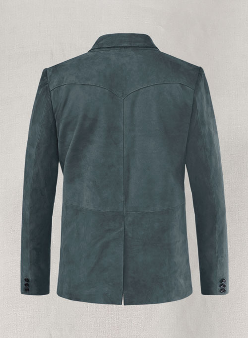 (image for) Blue Suede Western Leather Blazer