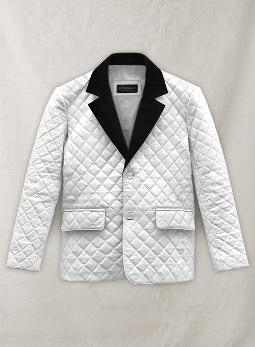 (image for) Bocelli Tuxedo Quilted Leather Blazer - Click Image to Close