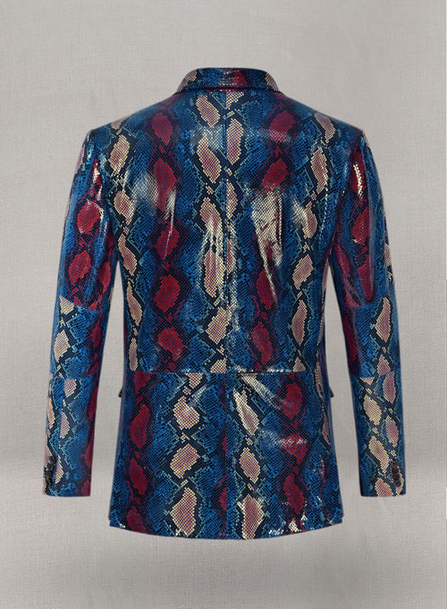 (image for) Bold Blue Python Catwalk Leather Blazer # 2 - Click Image to Close