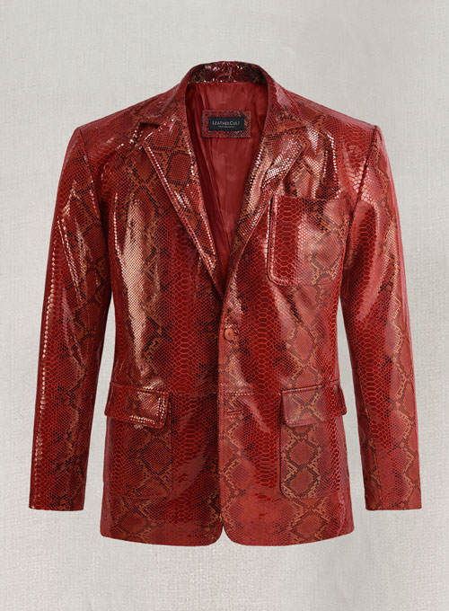 Bold Red Python Floyd Mayweather Leather Blazer