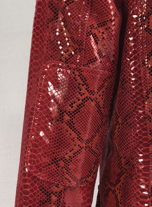 (image for) Bold Red Python Floyd Mayweather Leather Blazer - Click Image to Close