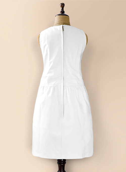 White Bowie Leather Dress - # 753