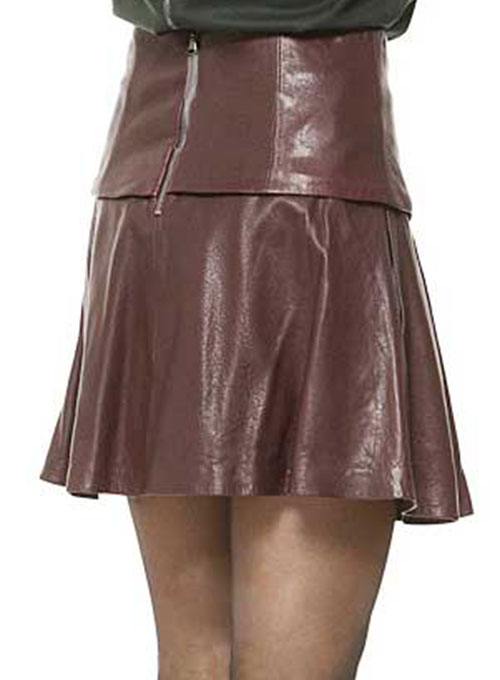 (image for) Box Pleat Leather Skirt - # 159 - Click Image to Close