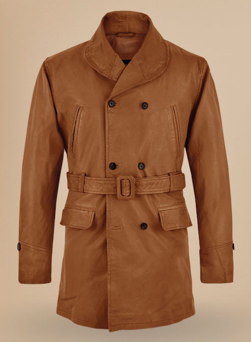 (image for) Brad Pitt Legends of the Fall Leather Trench Coat - Click Image to Close