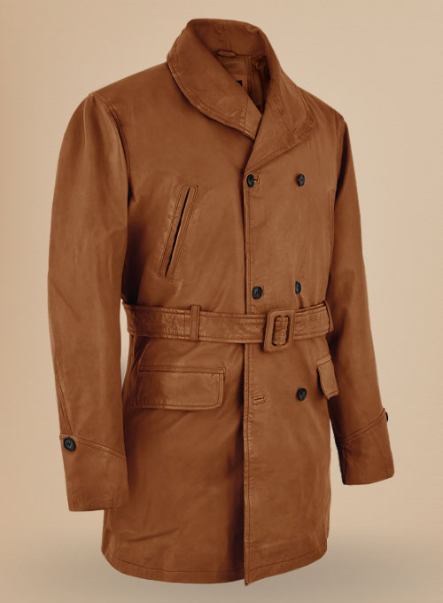 (image for) Brad Pitt Legends of the Fall Leather Trench Coat - Click Image to Close