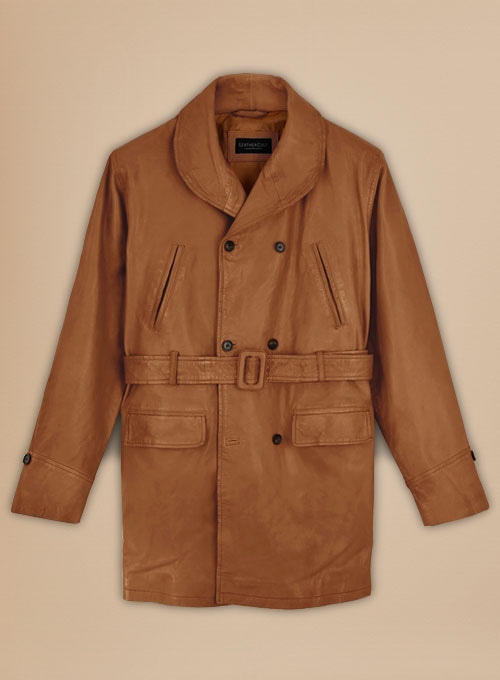 (image for) Brad Pitt Legends of the Fall Leather Trench Coat - Click Image to Close