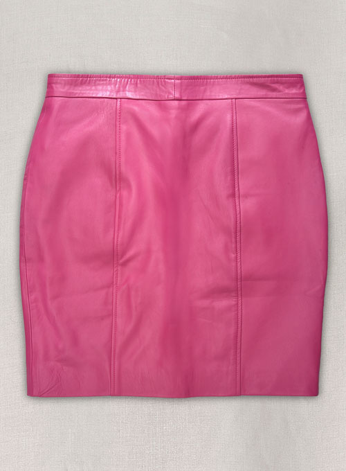 (image for) Bright Pink Button-Up Leather Skirt - # 121