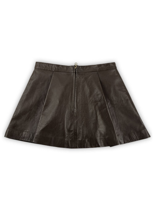 (image for) Brown Flounced Leather Skirt - # 141 - Click Image to Close
