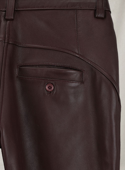 (image for) Burgundy Phoenix Leather Pants - Click Image to Close