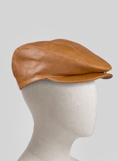 (image for) Canberra Tan Leather Cap - Click Image to Close