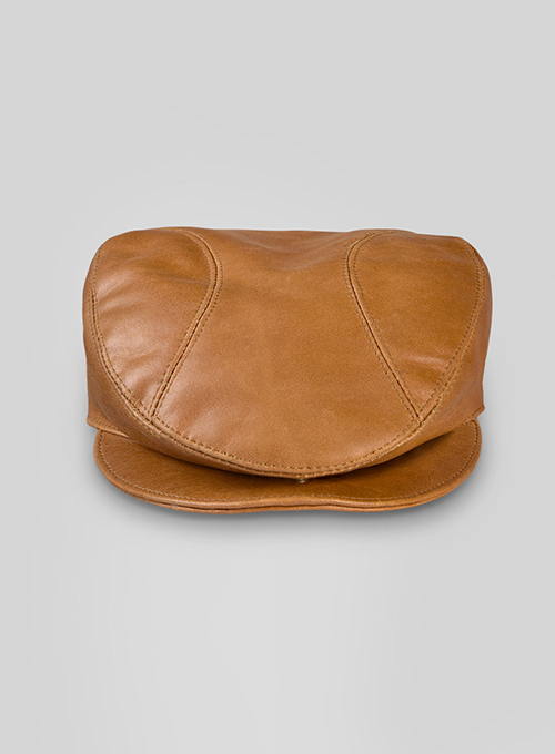 (image for) Canberra Tan Leather Cap - Click Image to Close