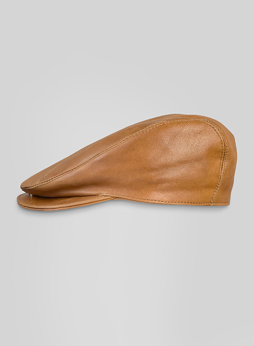 (image for) Canberra Tan Leather Cap - Click Image to Close