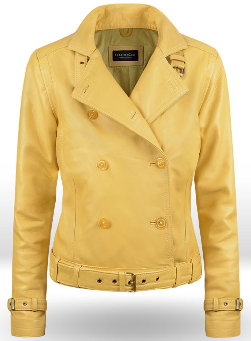 (image for) Yellow Captain America Scarlett Johansson Leather Jacket - Click Image to Close