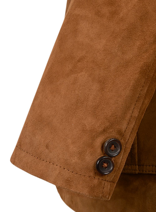 (image for) Soft Caramel Brown Suede Leather Blazer - #712 - Click Image to Close