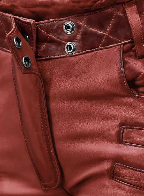 Carrier Burnt Maroon Leather Pants : LeatherCult: Genuine Custom Leather  Products, Jackets for Men & Women